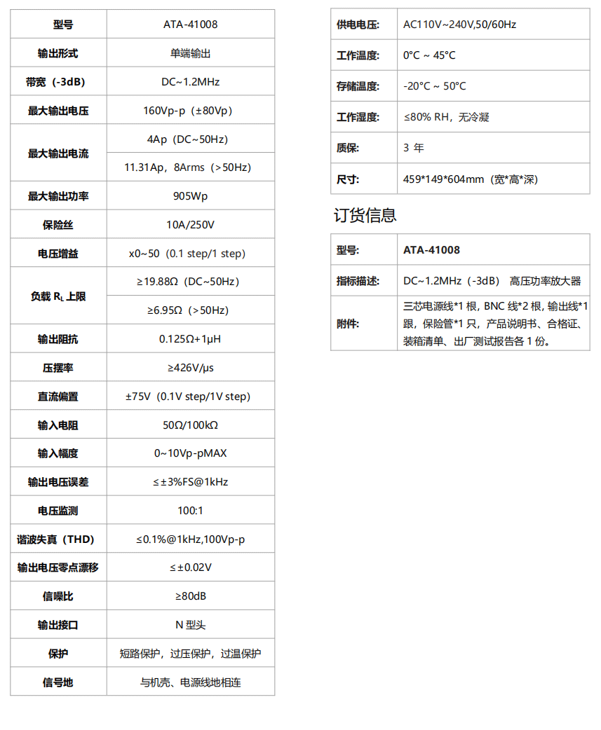 ATA-41008高壓功率放大器(圖1)