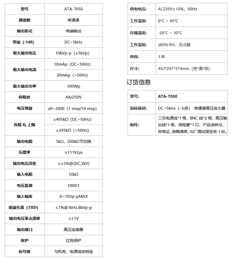 ATA-7050高壓放大器(圖1)