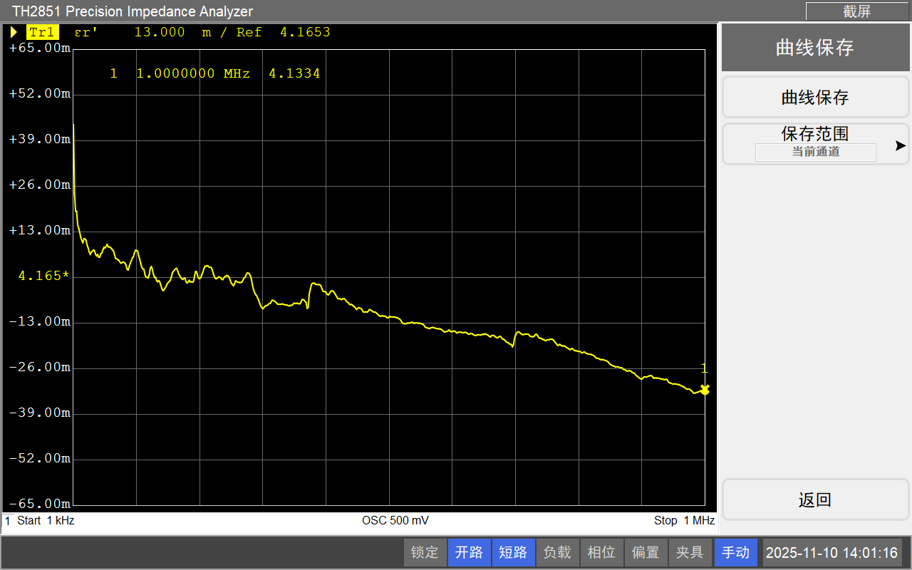 同惠TH2851-130阻抗分析儀介電常數測試方案(絲素蛋白膜、PDMS相關材料)(圖7)