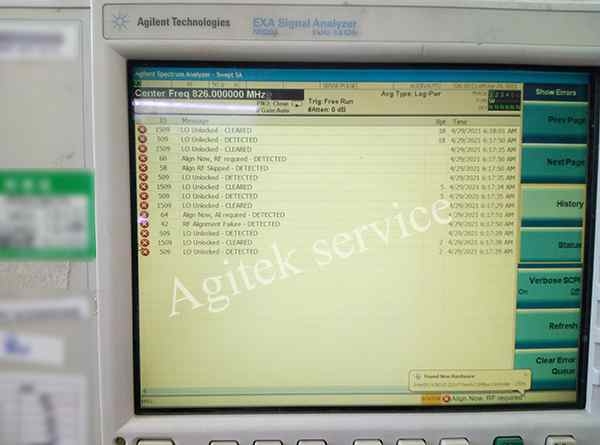是德N9020A頻譜儀報錯維修案例 Agitek頻譜儀維修案例-是德N9020A報錯維修(圖1)