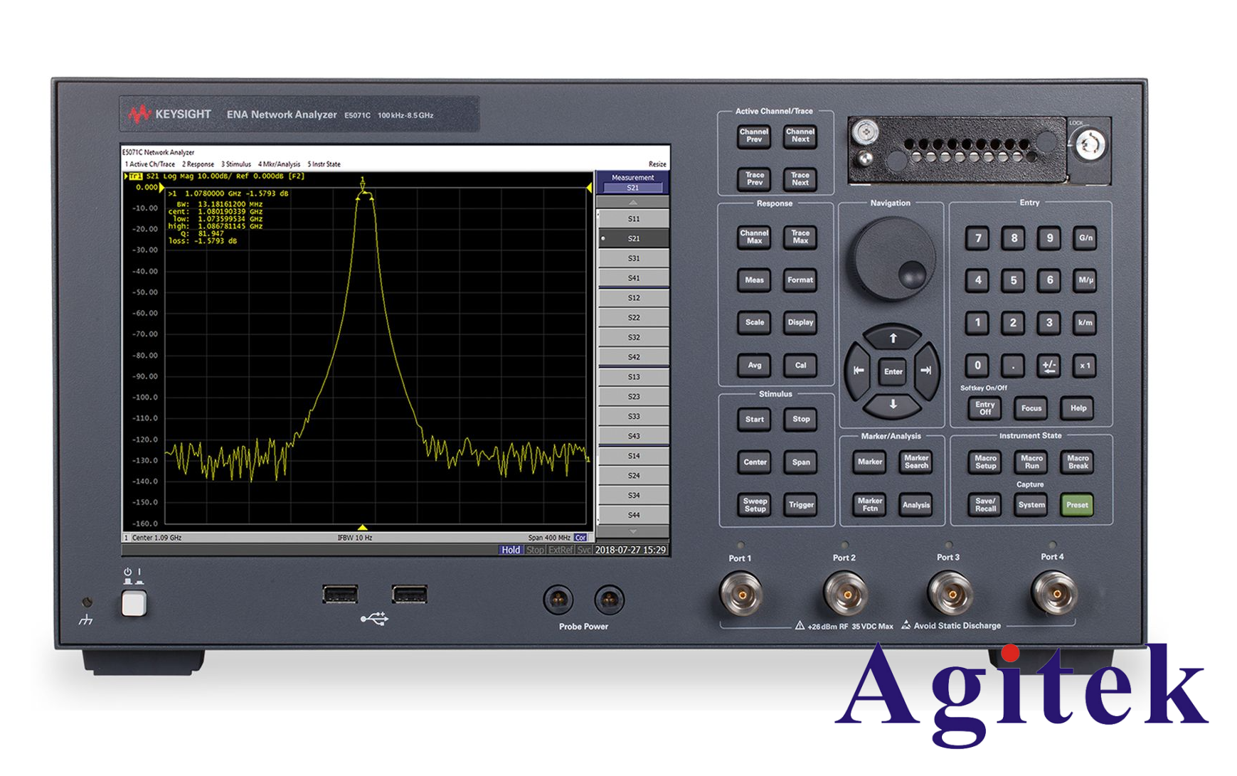 矢量網絡分析儀E5071C測插損的方法