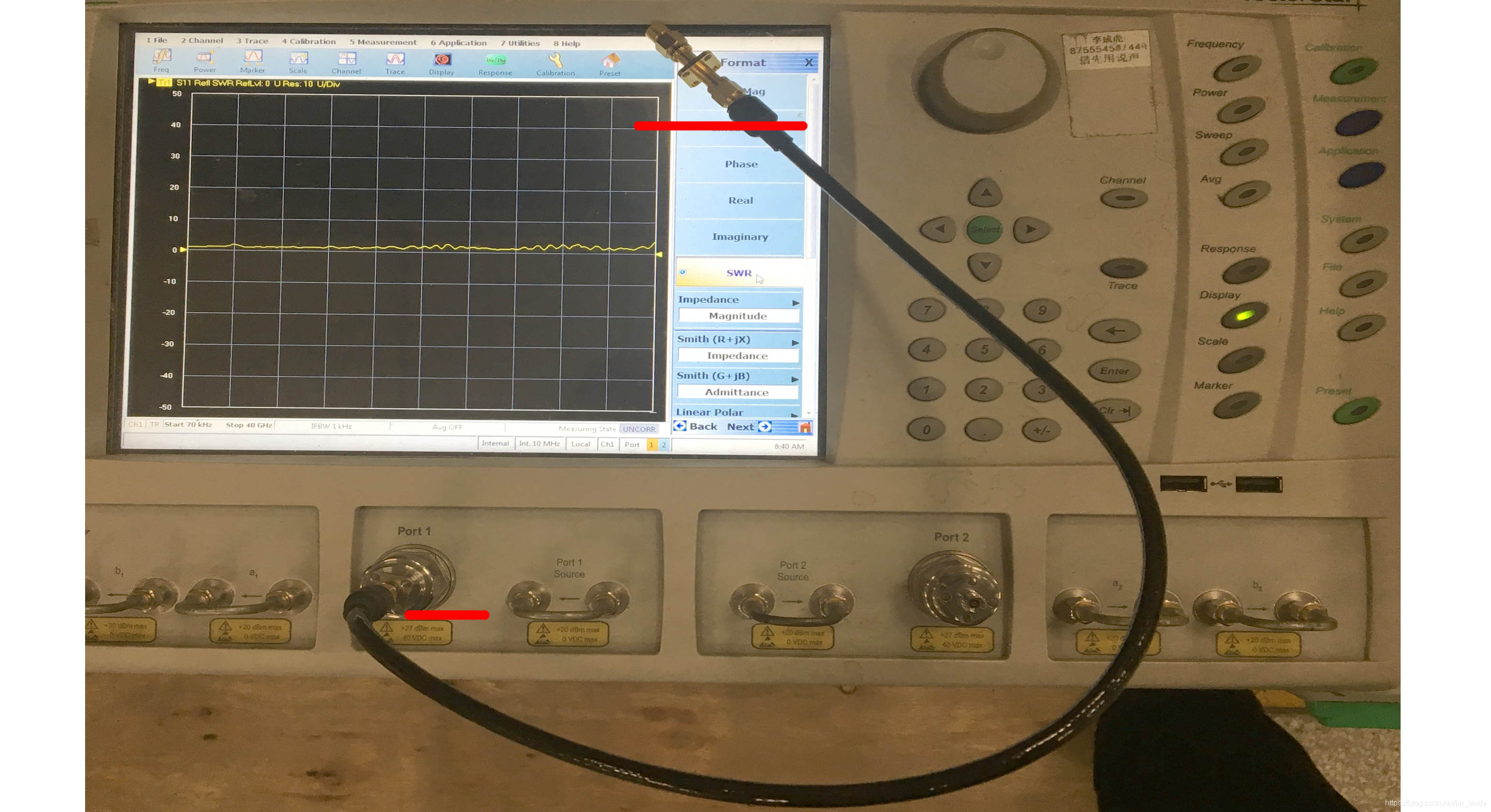 矢量網絡分析儀檢測同軸電纜的駐波比圖解
