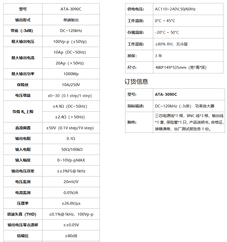 ATA-3090C功率放大器(圖1)